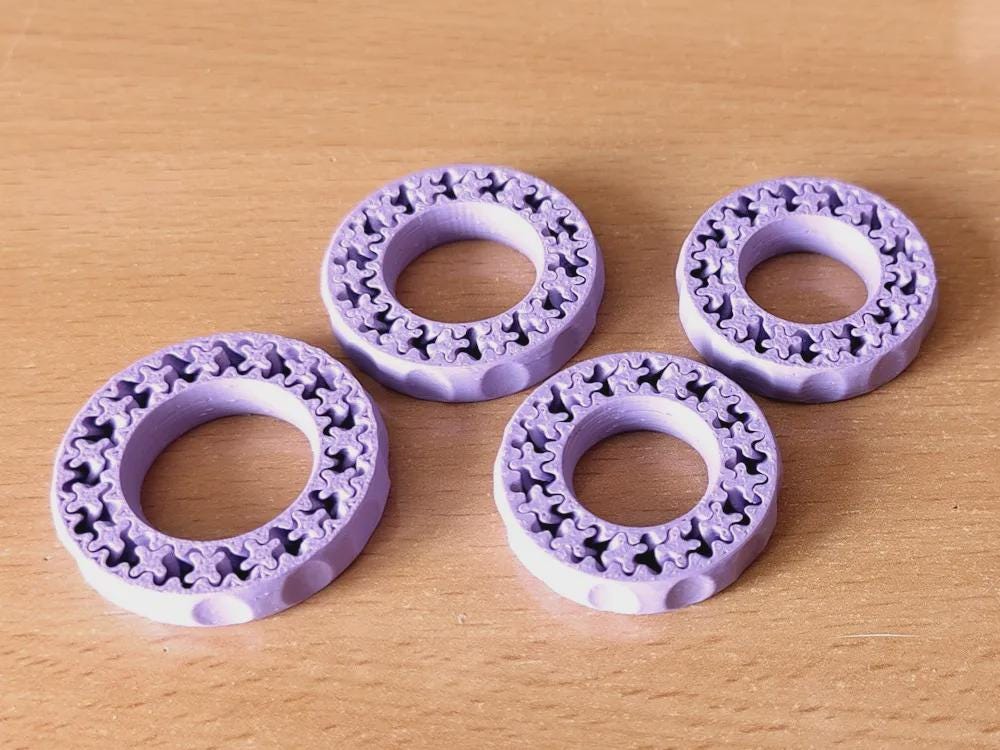 3D Printed Fidget Rings: Interlocking Gear Spinner, Stress Relief Toy