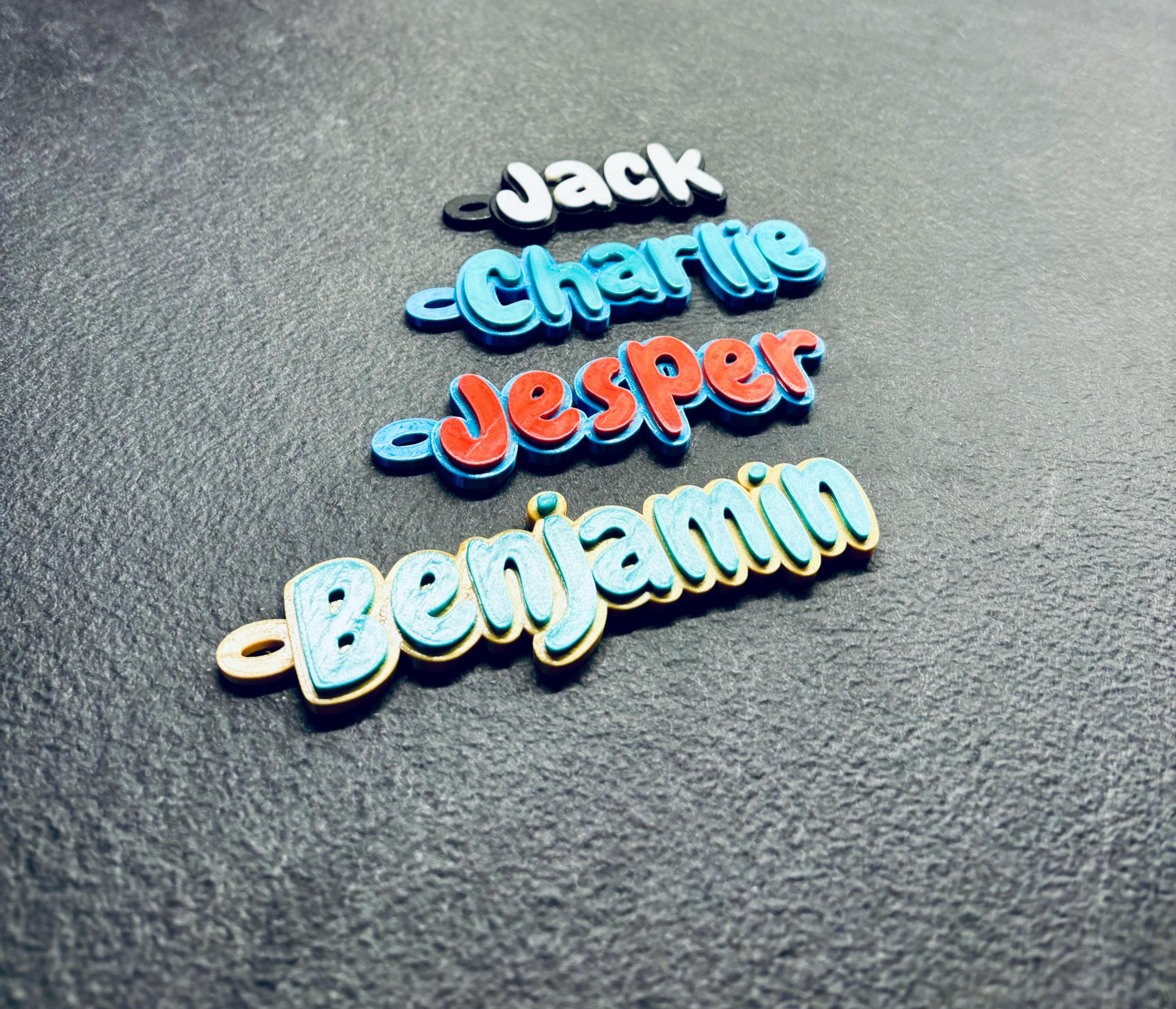 Personalized 3D Printed Name Keychain - Custom Key Ring - Backpack Tag