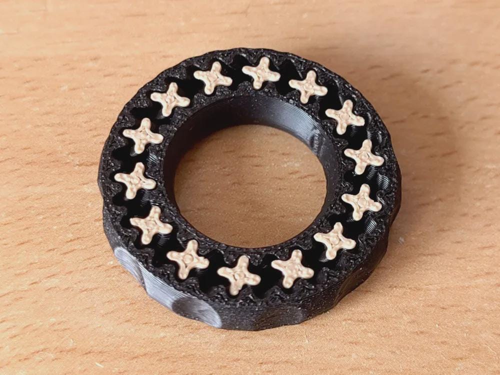 3D Printed Fidget Rings: Interlocking Gear Spinner, Stress Relief Toy