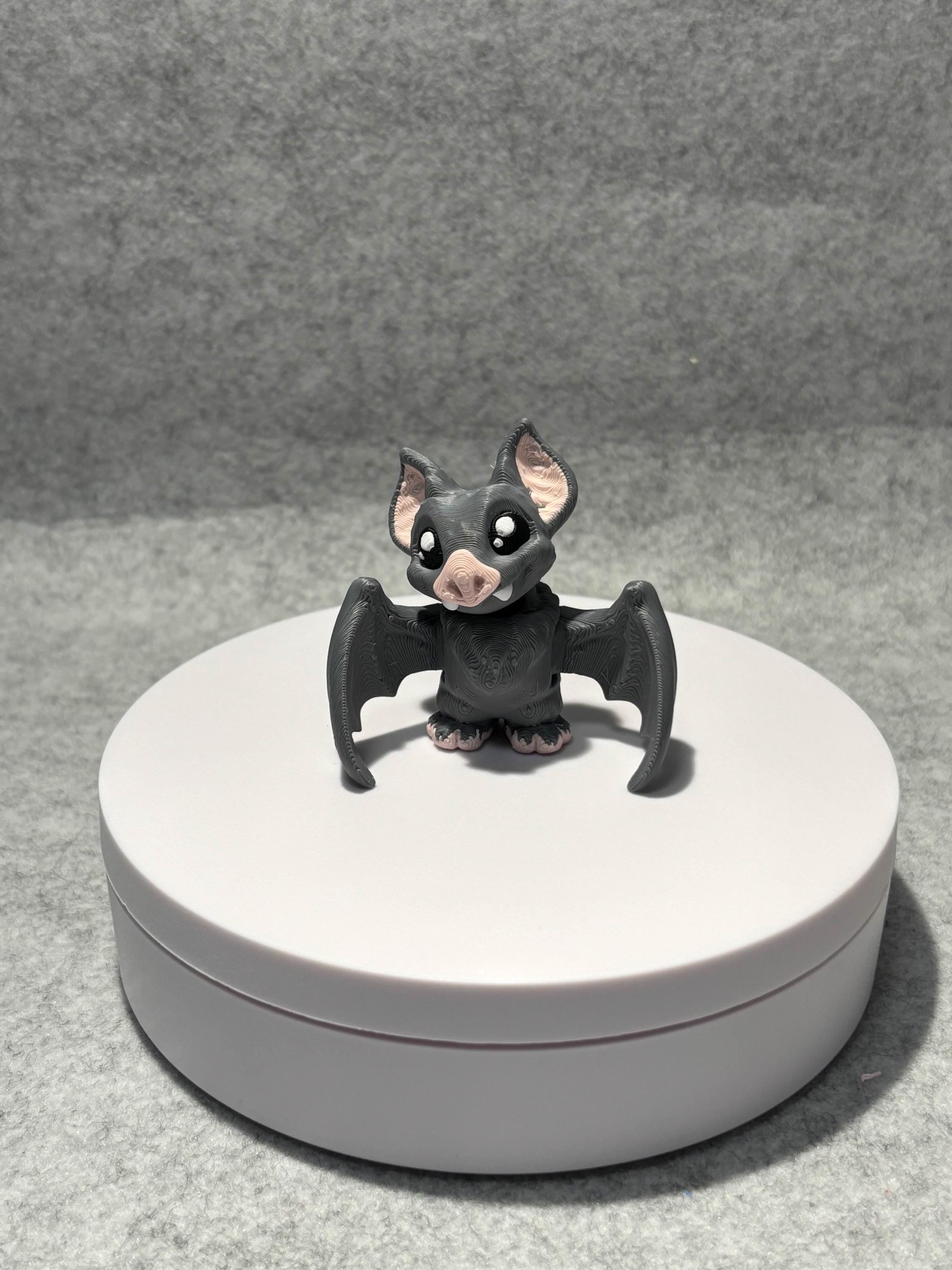 Cute Bat Flexi Figure | 3D Printed Articulated Bat Desk Pet | Spooky Fidget Toy