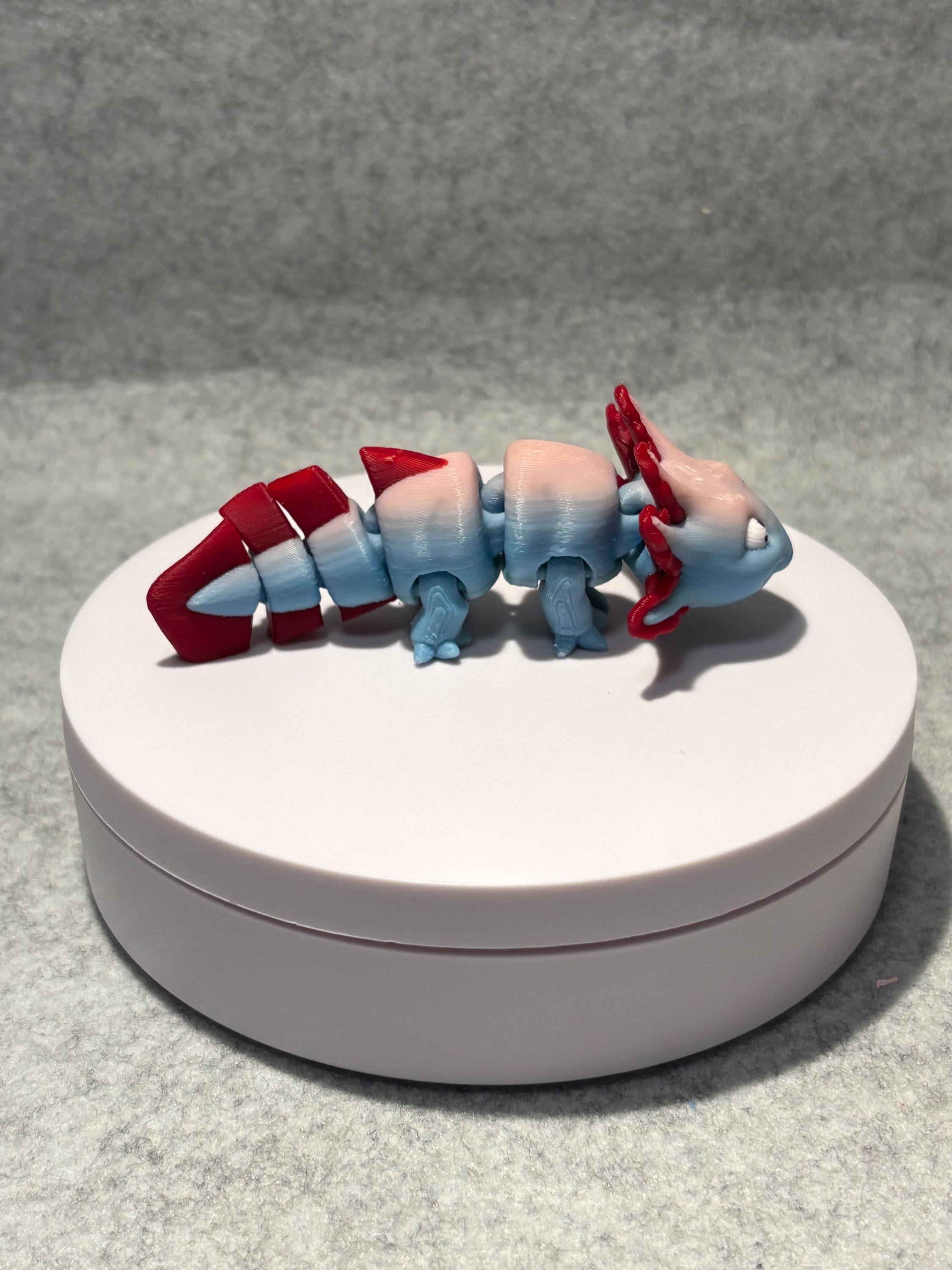Axolotl Flexi Fidget | 3D Printed Articulated Salamander Desk Pet Toy