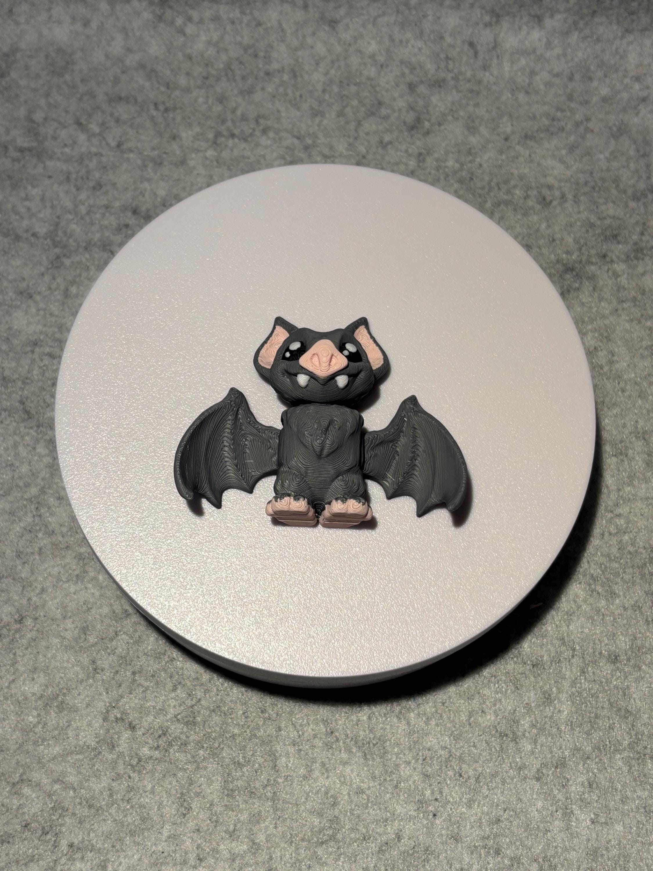 3D Printed Articulated Bat Figure | Spooky Desk Pet Fidget Toy