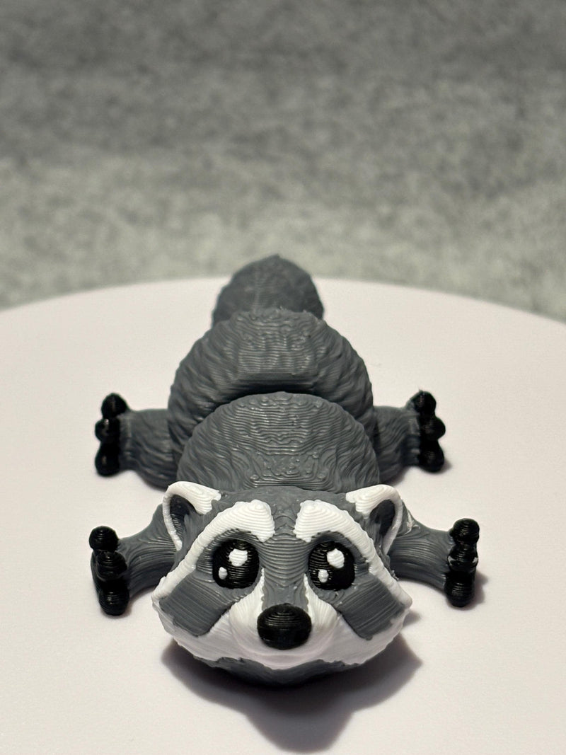 3D Printed Articulated Raccoon Fidget | Desk Pet Toy