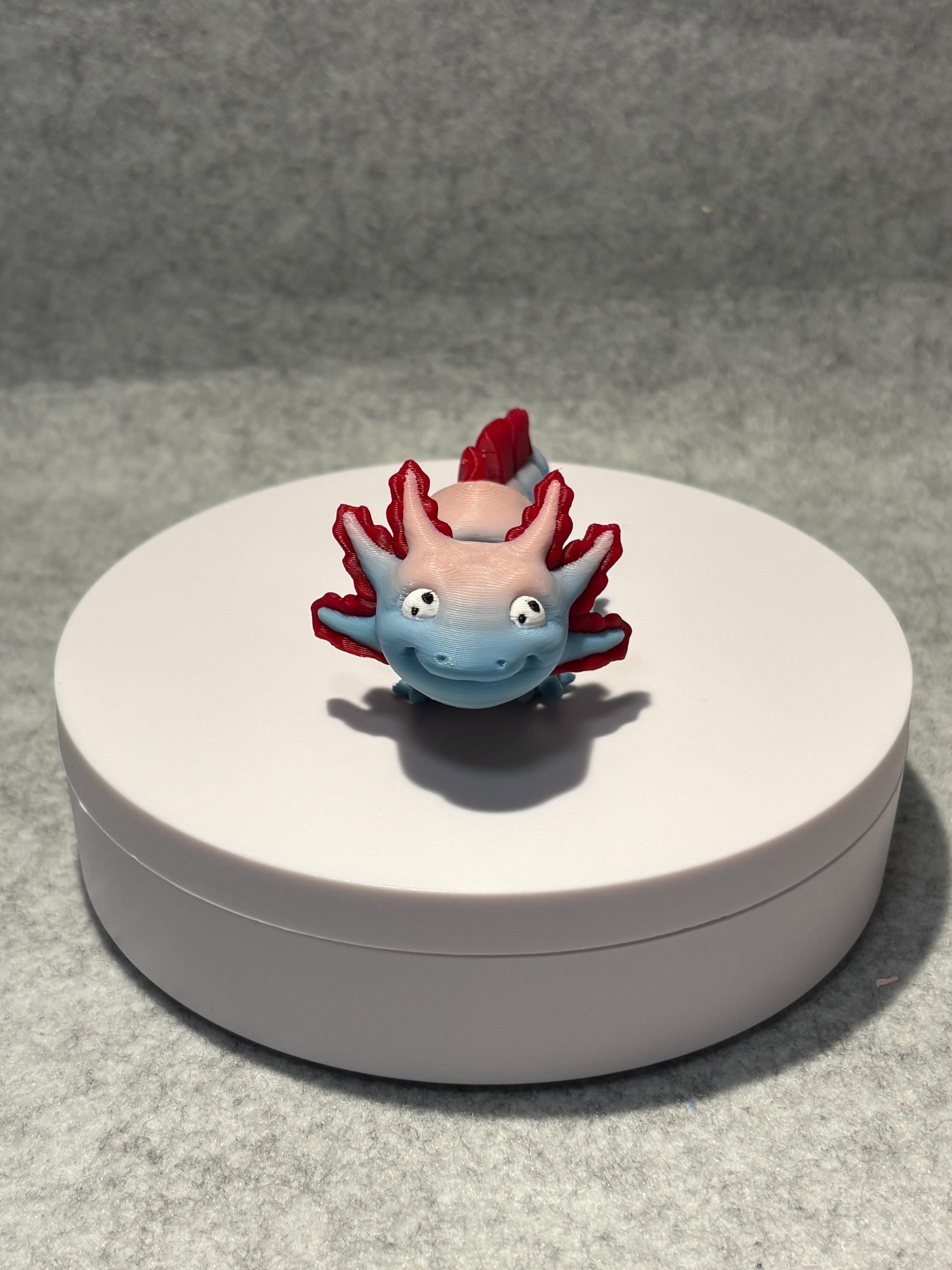 Axolotl Flexi Fidget | 3D Printed Articulated Salamander Desk Pet Toy