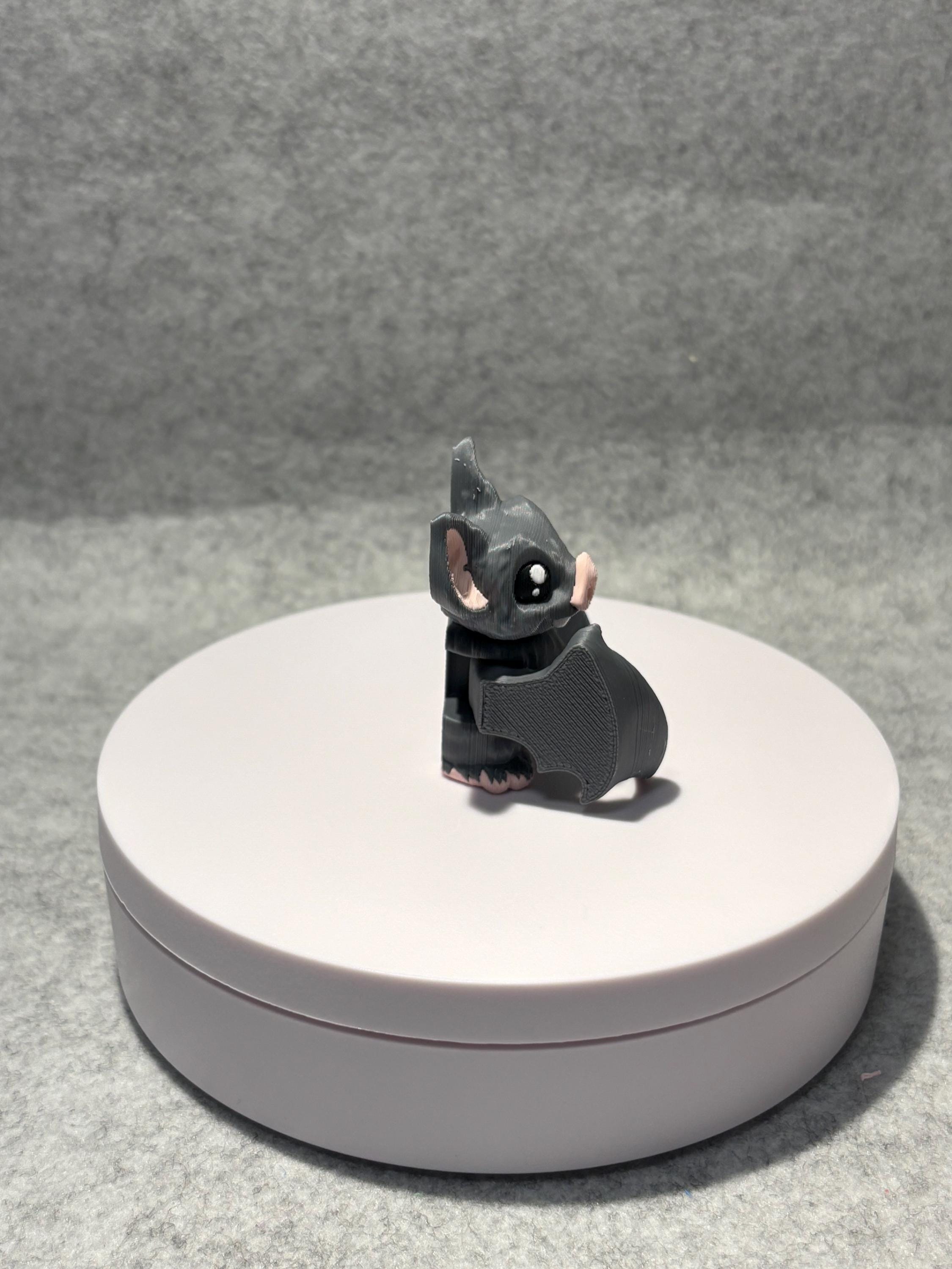 Cute Bat Flexi Figure | 3D Printed Articulated Bat Desk Pet | Spooky Fidget Toy