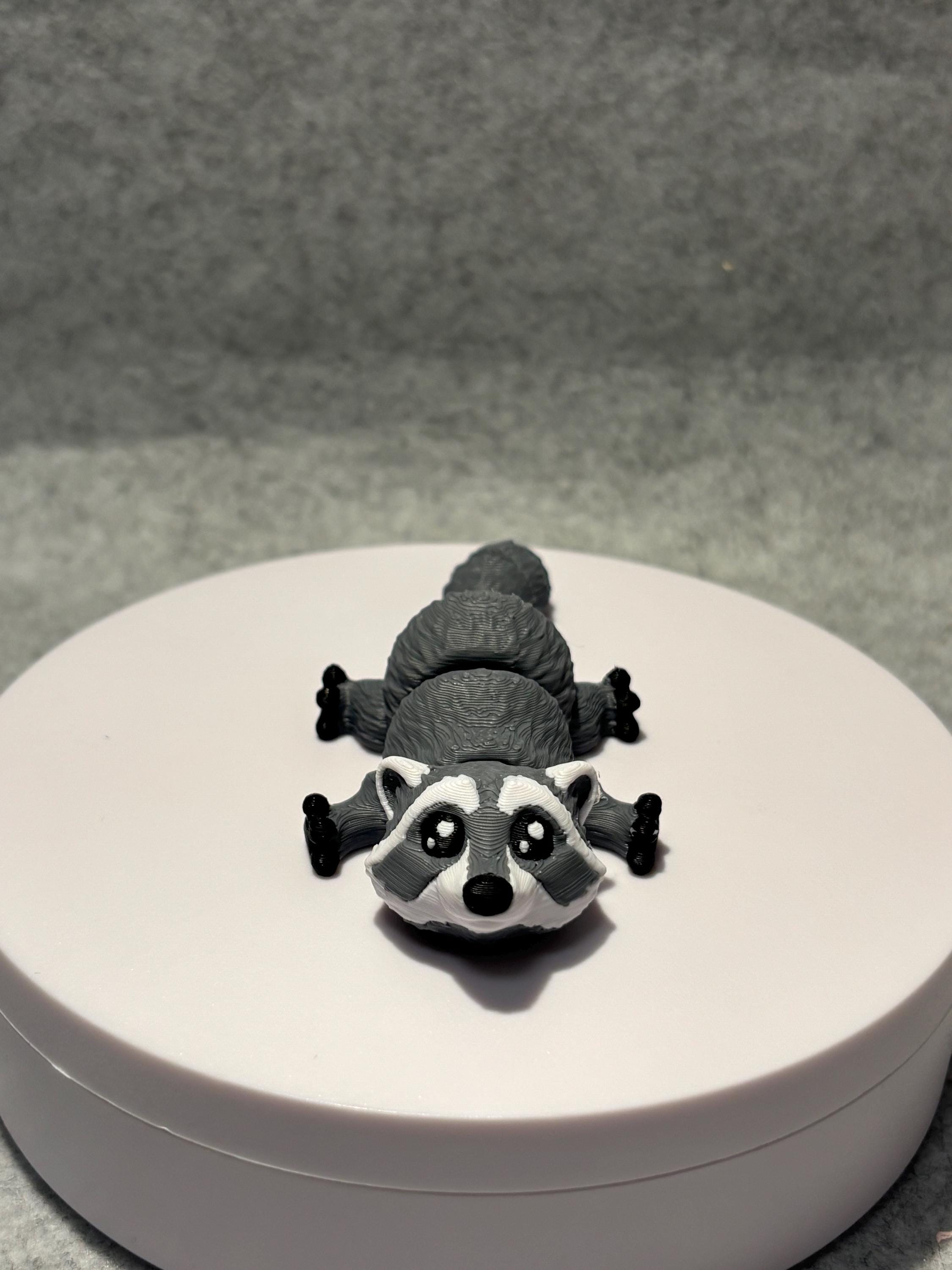 3D Printed Articulated Raccoon Fidget | Desk Pet Toy