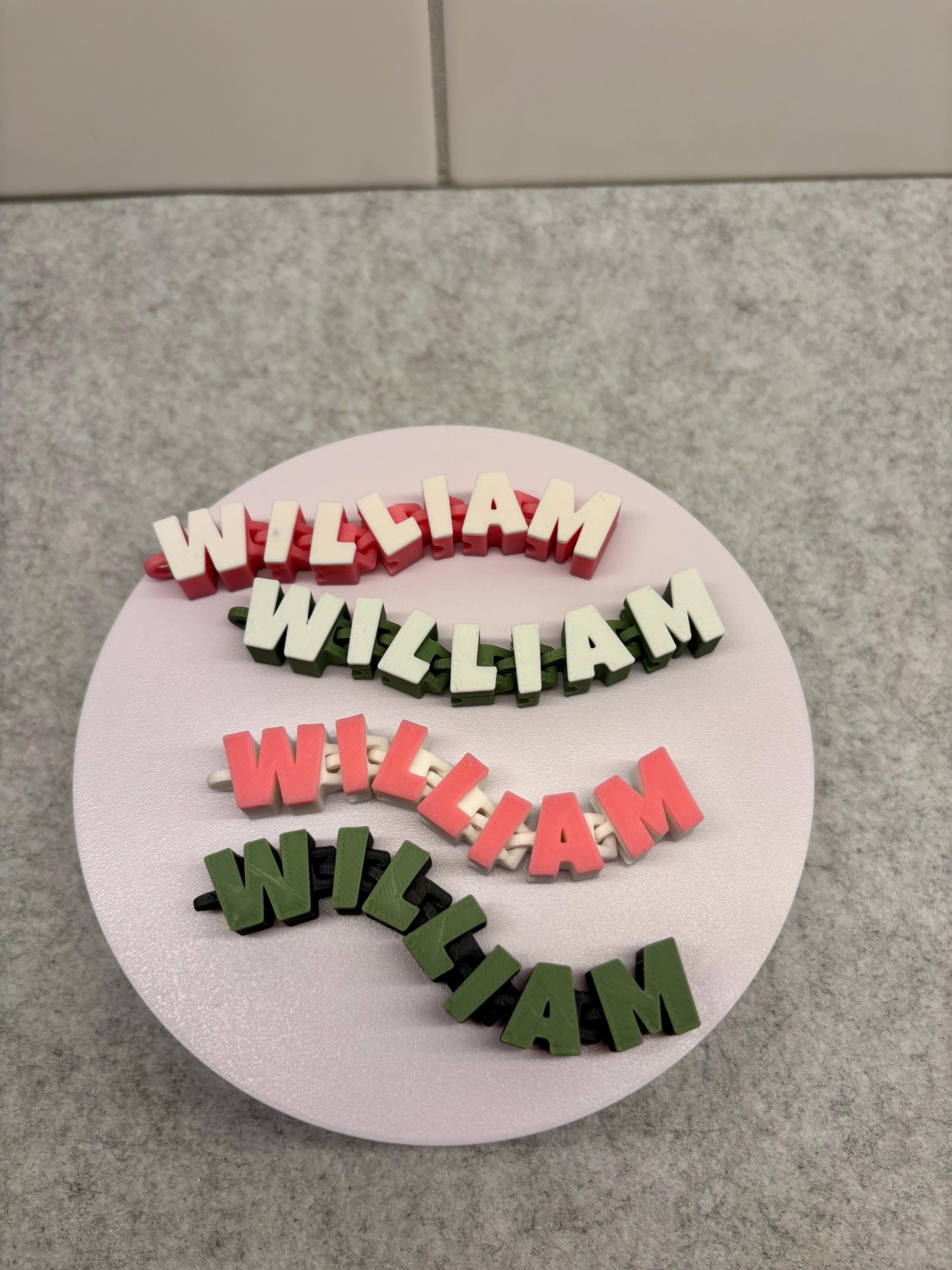 Custom Name Keychain | 3D Printed Flexible Articulated Gift