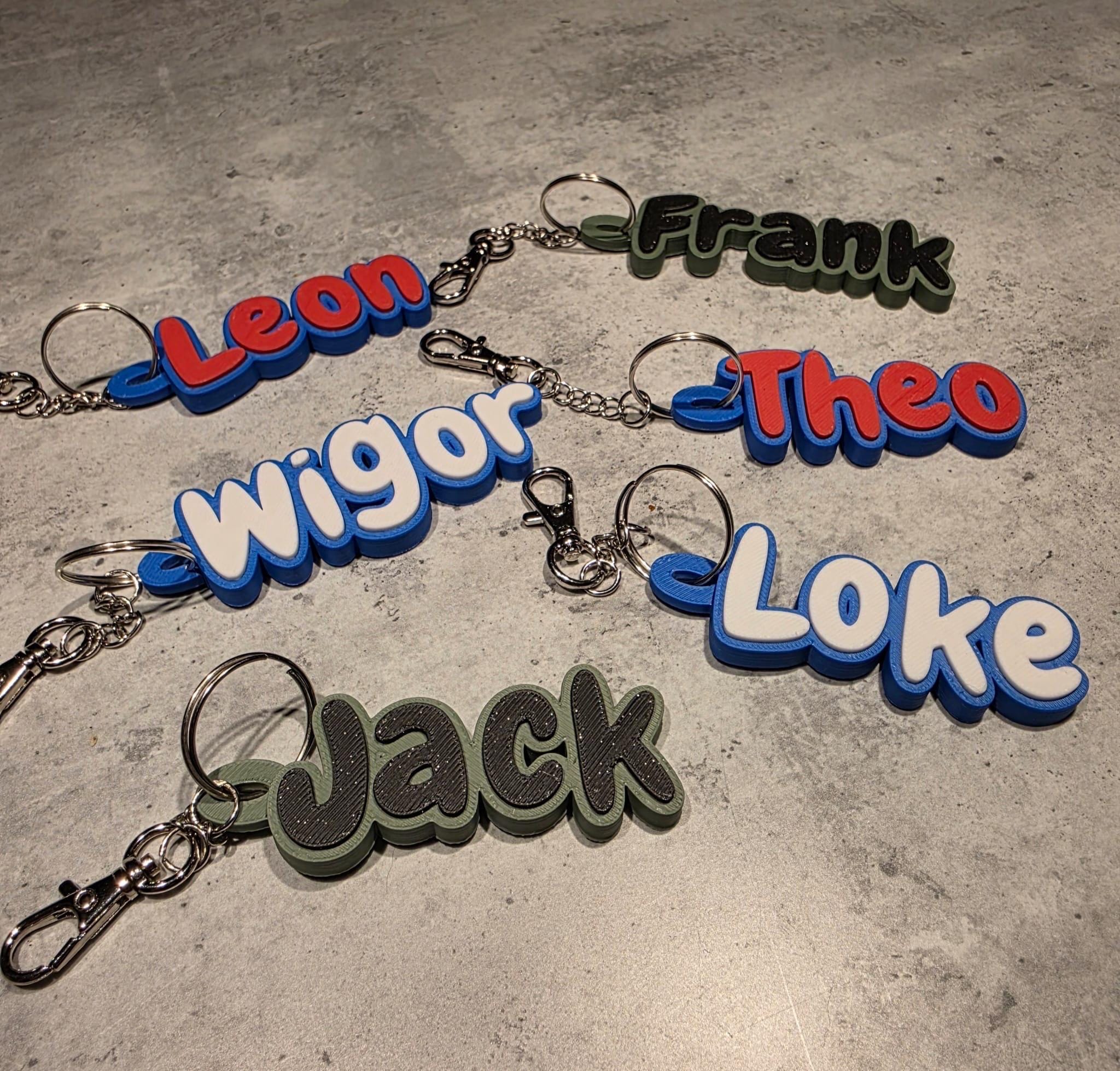 Personalized 3D Printed Name Keychain - Custom Key Ring - Backpack Tag