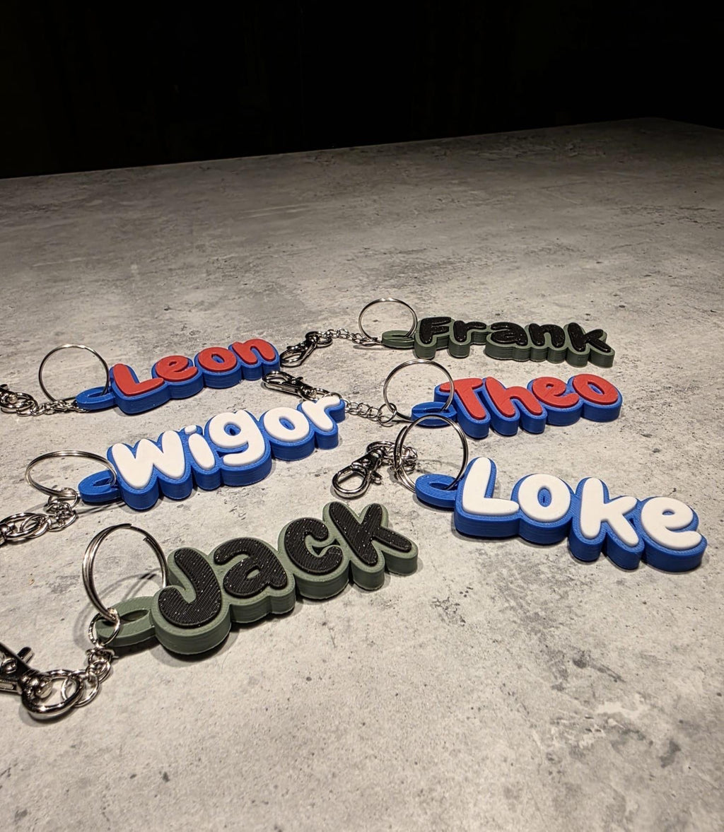 Personalized 3D Printed Name Keychain - Custom Key Ring - Backpack Tag