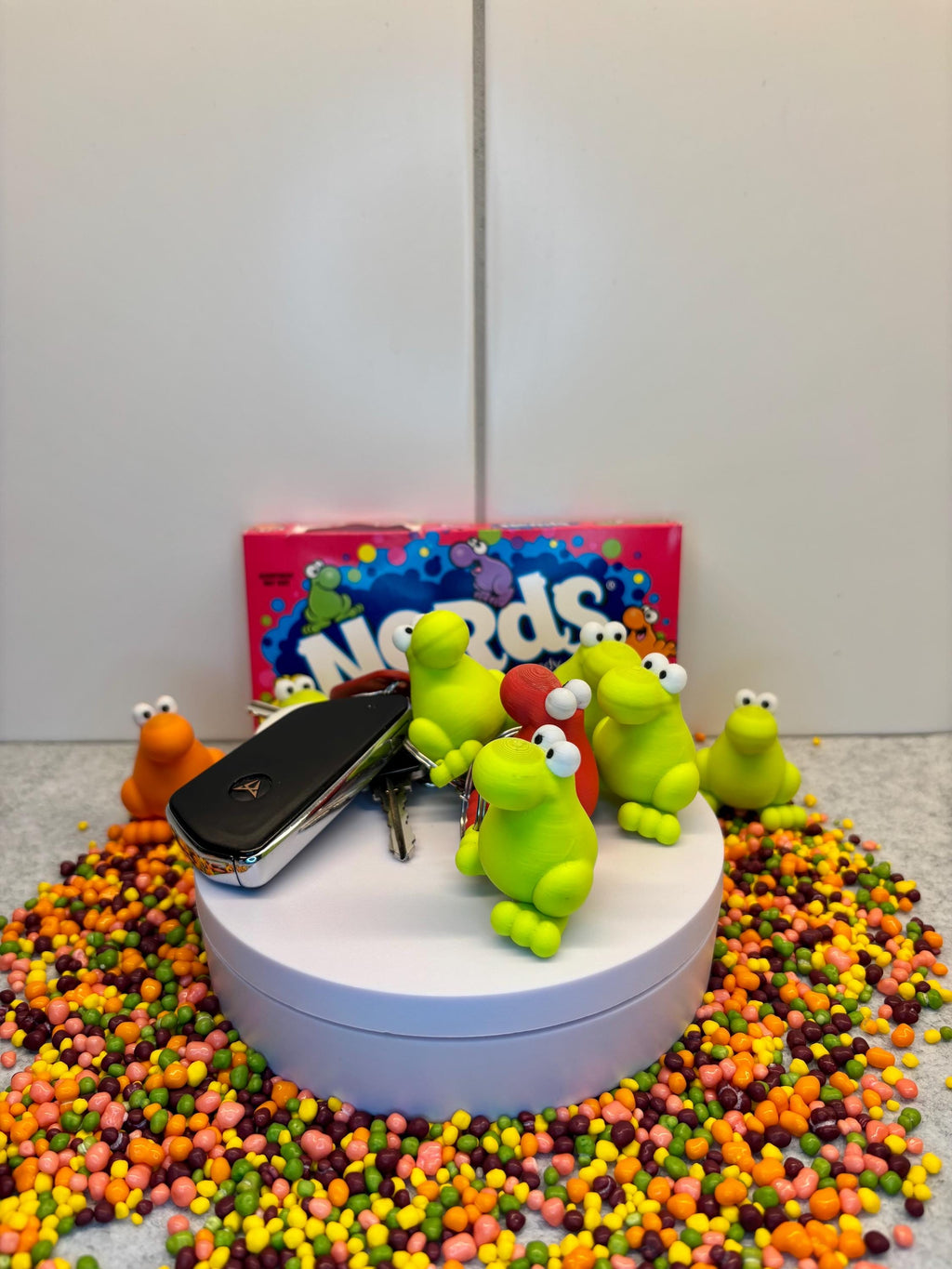 Frog Keychain | 3D Printed Cute Nerd Keyring, Gamer Gift, Desk Pet Accessory